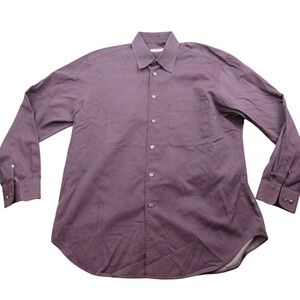 Brioni For Neiman Marcus Mens Burgundy Patterned Dress Shirt  Italy Size LG
